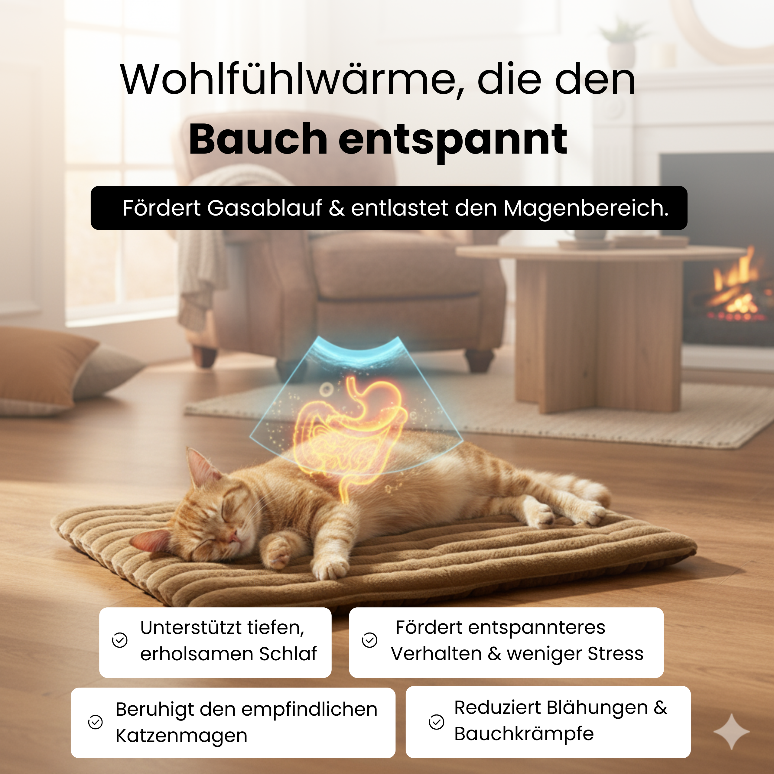 CozyHeat - Orthopädische selbstwärmende Katzen Matte (61x45cm)